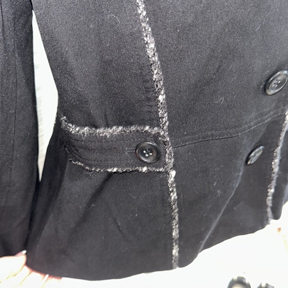Lena Gabrielle New York size 10 black blazer with tweed blend accent seams - Picture 5 of 9